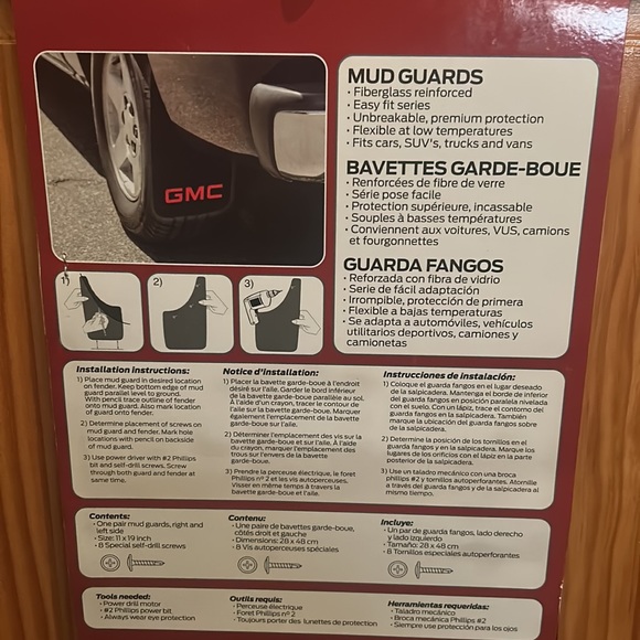 GMC Mud Flaps Universal Pair Guards Trucks SUV Rubber & Fibreglass Reinforced - Picture 2 of 3